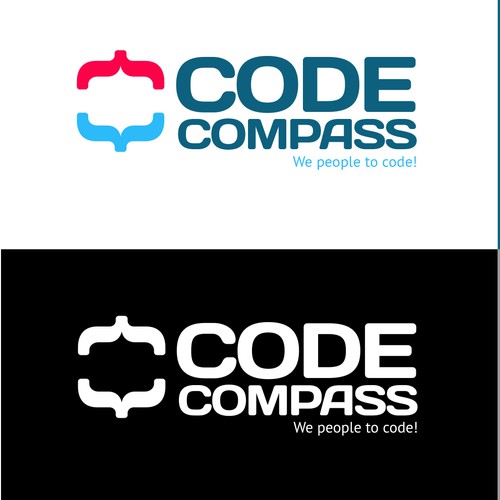 Coding logo with the title 'Code Compass programers logo proposal'