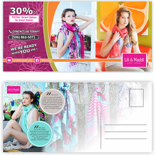 Scarf design with the title 'Scarf postacard'