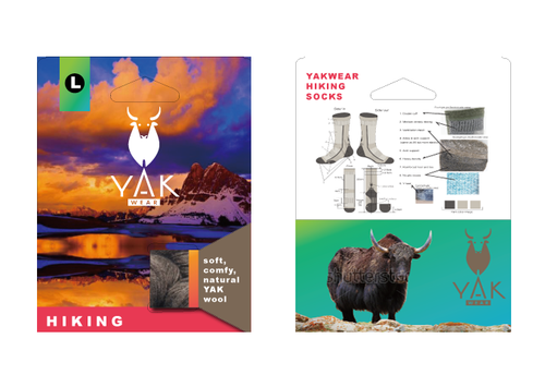 Sleek packaging with the title 'Packaging design for socks.'