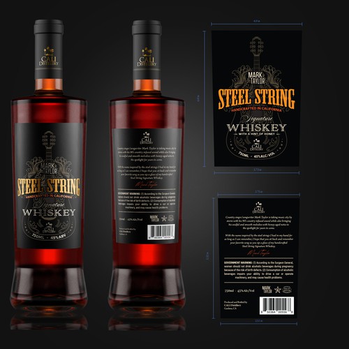 Whiskey label with the title 'Artistic Whiskey Label'