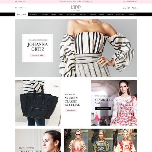 Fashion website with the title 'Online Women's Fashion Boutique'