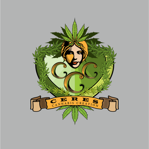 Ribbon design with the title 'Logo for Marijuana Dispensery Company'