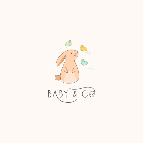 Pastel design with the title 'Baby Rabbit'