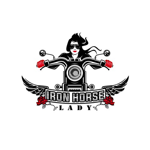 Tribal logo with the title 'A bold logo for motorcycle riders'