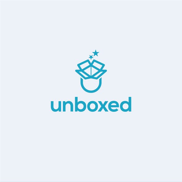 Shipping logo with the title 'Clever logo for unboxed'
