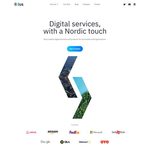 Agency website with the title 'Digital-agency website for Ikius'