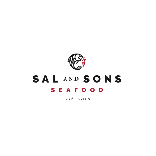 Masculine brand with the title 'SAL AND SONS SEAFOOD'