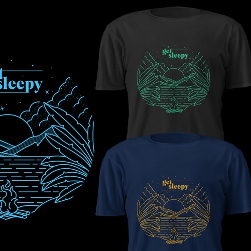 Line art t-shirt with the title 'Design for getsleepypod'