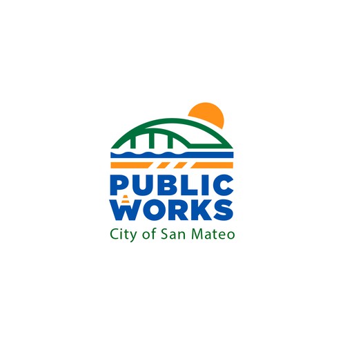 Town logo with the title 'Public works'