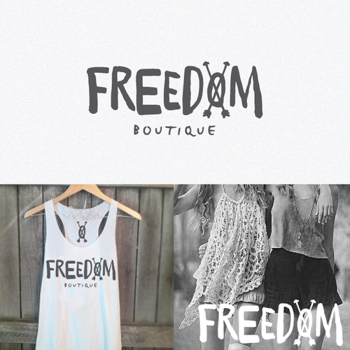 Arrow logo with the title 'young, up and coming, cloththing boutique that gives back'