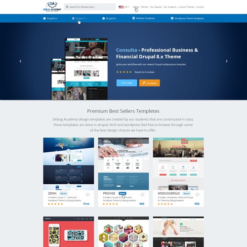 Sales website with the title 'Debug Academy'