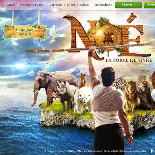 Animal website with the title 'Home page and contact tab NOÉ'