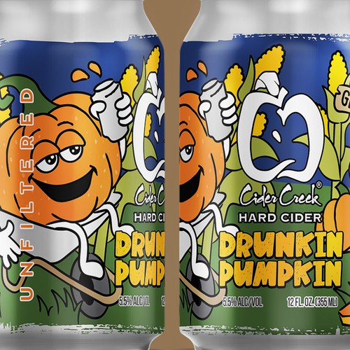 Cider label with the title 'Drunkin Pumpkin Hard Cider Product label'