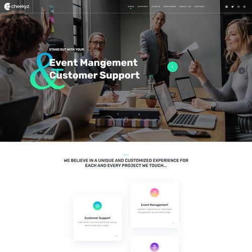 Event website with the title 'Events Company Landignpage'