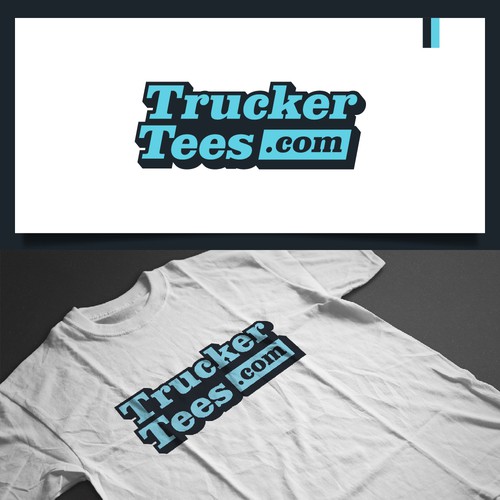 Creative trucking logo with the title 'TruckerTees.com'