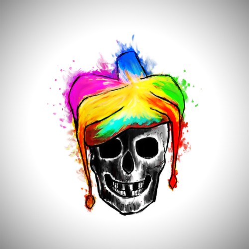 Jester design with the title 'Memento Mori of Skull'