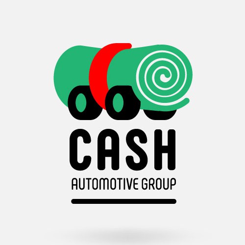 Car rental, car rent logo with the title 'Cash Automotive Group Logo'