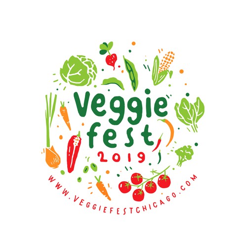 Agriculture t-shirt with the title 'Veggie Fest T-shirt Design'