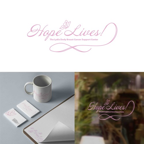 Cancer logo with the title 'Hope Lives Logo'