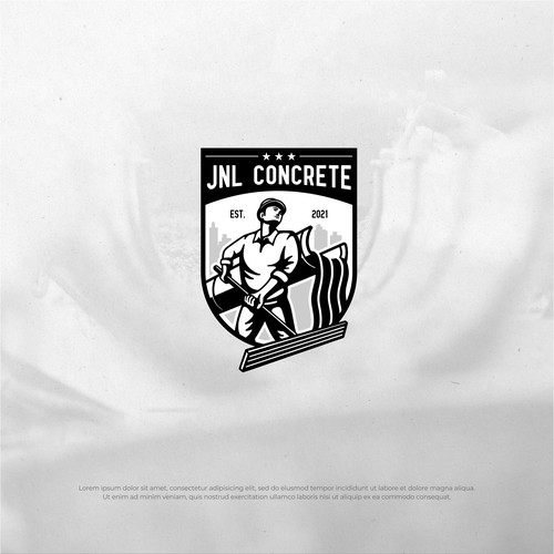 Concrete design with the title 'JNL Concrete logo'