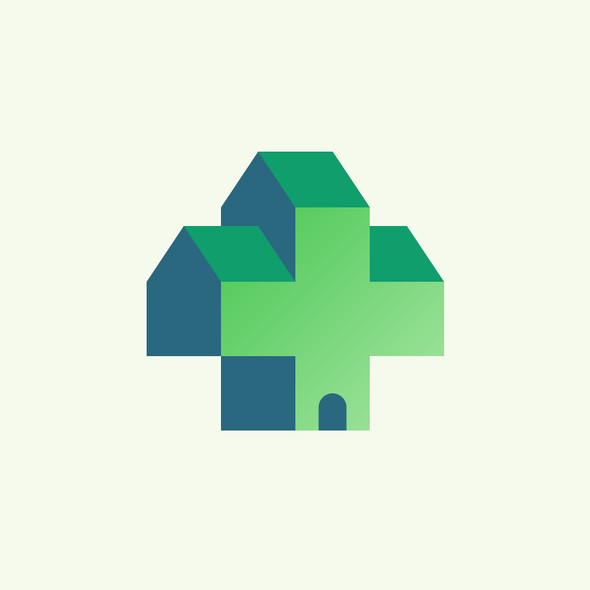 Isometric logo with the title 'Hospital at Home'