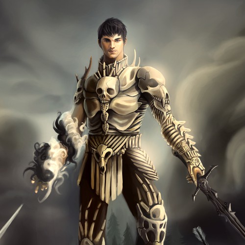 Painting book cover with the title 'Death Mage's Ascent by Jonathan Bender'