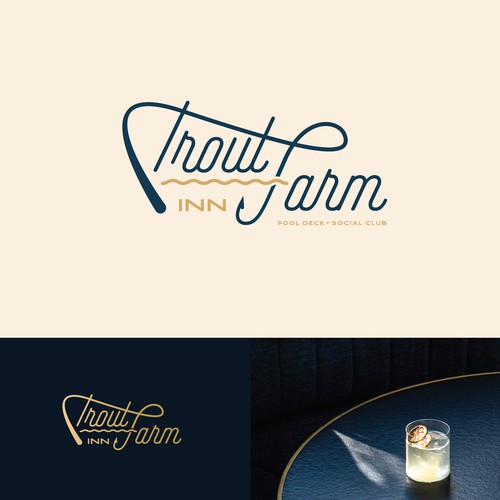 Nautical logo with the title 'The Trout Farm Inn Logo Design'