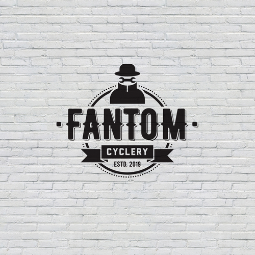 Bike shop logo with the title 'Fantom Cyclery - Logo'
