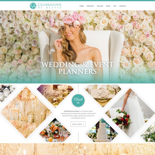 Bridal design with the title 'Wedding planner landing page'