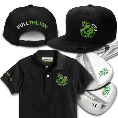 Cap design with the title 'BombTech Golf'