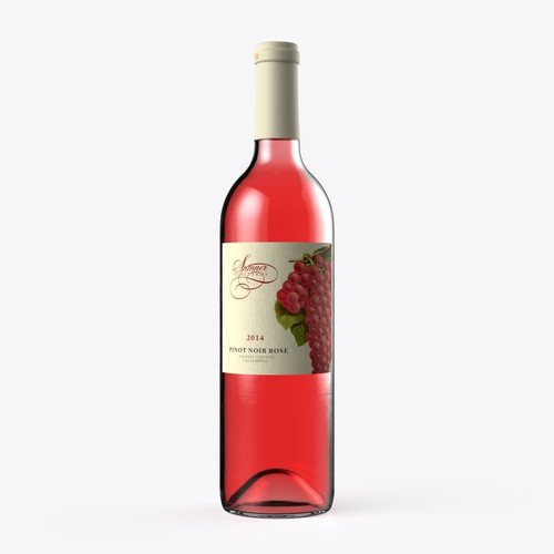 Rose label with the title 'Eye Catching Label Design for Sumner Vineyards Rose' Wine'