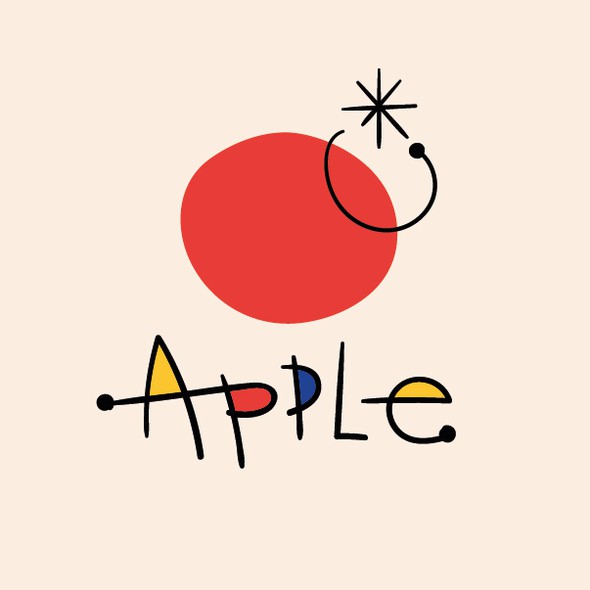 Apple illustration with the title 'Reimagining famous brands in a Surrealist style'