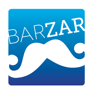 Mustache logo with the title 'BarZar '