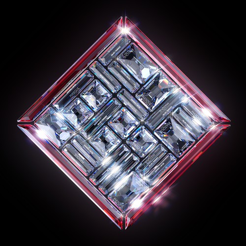 Glass design with the title '3d crystals'