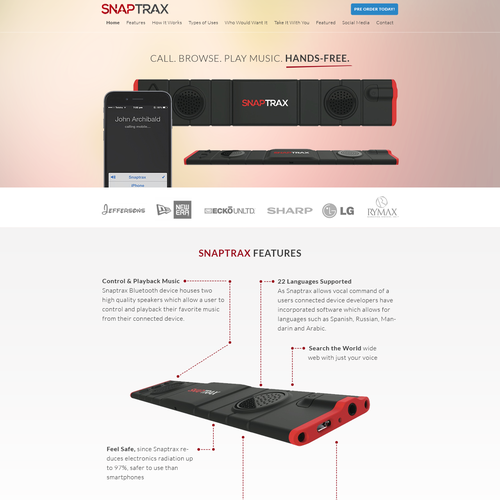 Simple website with the title 'One Page Scrolling Style - Wearable Technology'