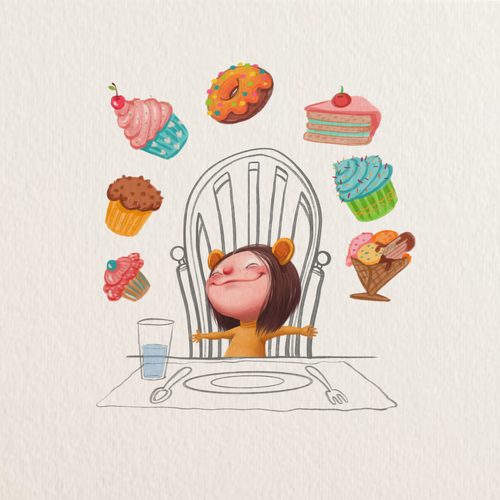 Book illustration artwork with the title 'Book illustration '