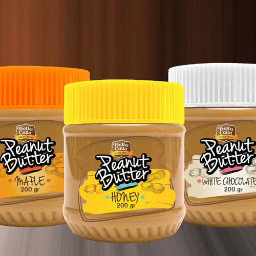 Honey label with the title 'New label for peanut butter in Asia'