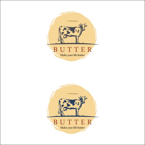 Cow artwork with the title 'butter'