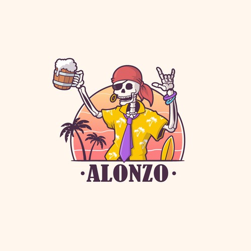 Skeleton design with the title 'Party Skeleton Character'