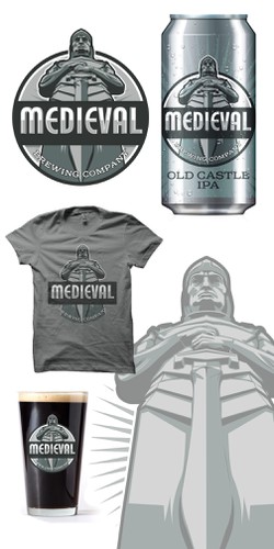 Knight design with the title 'Logo for Medieval Brewing Company'
