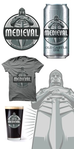 Knight logo with the title 'Logo for Medieval Brewing Company'