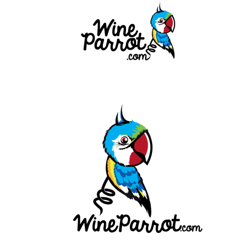 Wine design with the title 'Wine Parrot'