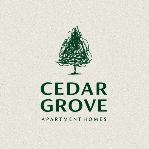Tree logo with the title 'CEDAR GROVE'