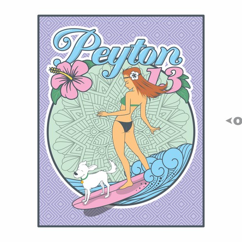 Floral t-shirt with the title 'Hippie girl'