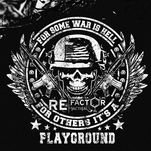Soldier design with the title 'War Quote Tee'