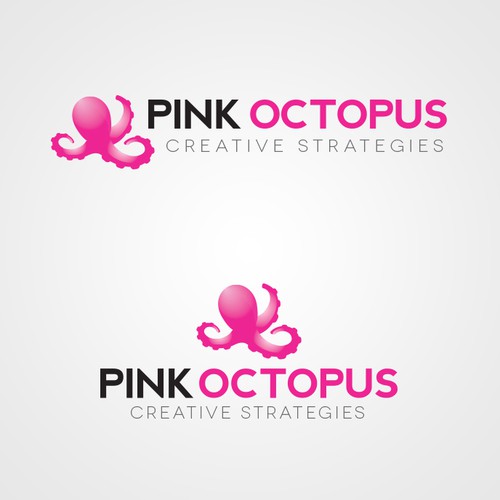 Cultural logo with the title 'Pink Octopus Logo Design'