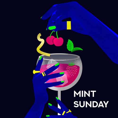 Food artwork with the title 'Bold minimalism '