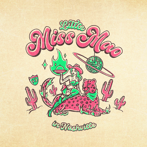 Pin-up girl illustration with the title 'illustration'