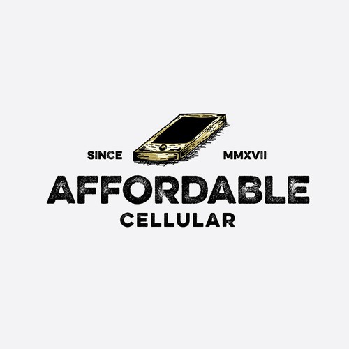 Rustic brand with the title 'a rustic style logo for affordable cellular'