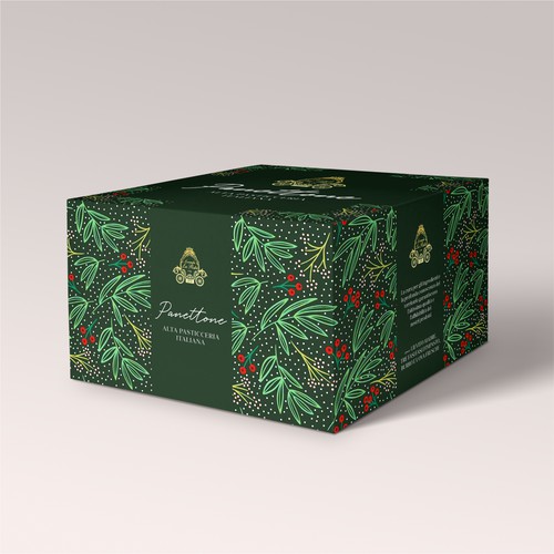Christmas packaging with the title 'Panettone Packaging'